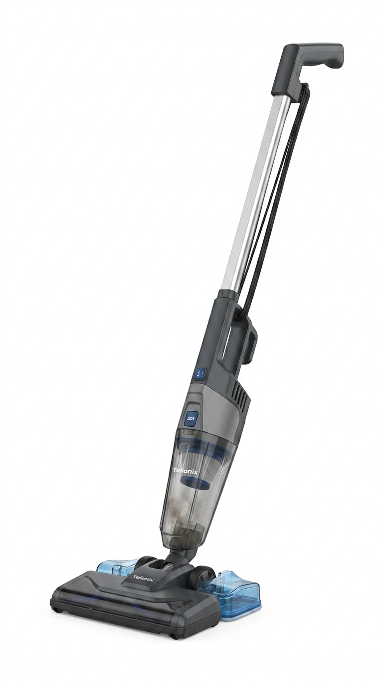 جاروبرقی عصایی و زمین‌شوی تلیونیکس (Telionix) مدل TVC4908 توان ۶۰۰ وات - دوکاره (با قابلیت طی کشیدن) و فیلتر هپا ‌