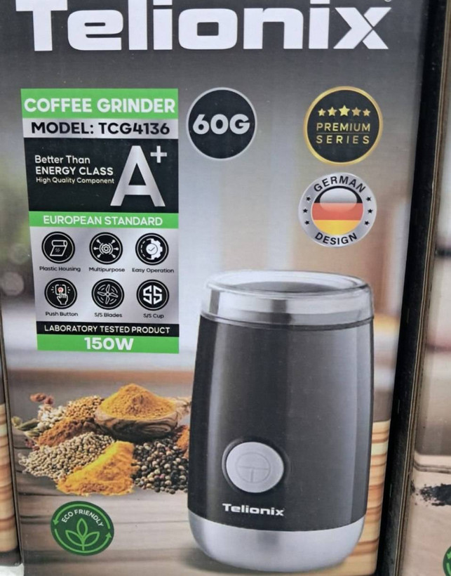 آسیاب قهوه و ادویه برقی ۶۰ گرمی تلیونیکس (Telionix Coffee Grinder) مدل TCG4136 