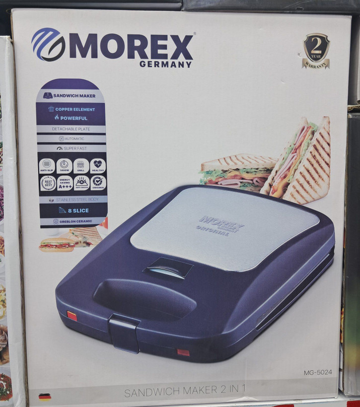 ساندویچساز و گریل ۲ کاره مورس آلمان مدل MG-5024 (MOREX GERMANY Sandwich Maker 2 In 1) 