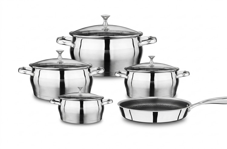سرویس قابلمه ۹ پارچه استیل خمرهای (شکمی) فوما ژاپن مدل FU-2420