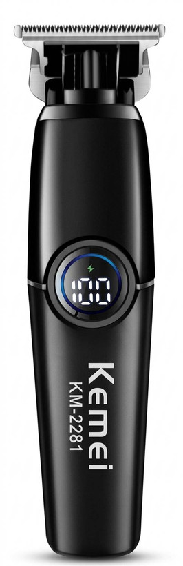 ماشین اصلاح موی سر و صورت کیمی مدل KM-2281 خط زن شارژی LCD دار مردانه مشکی 