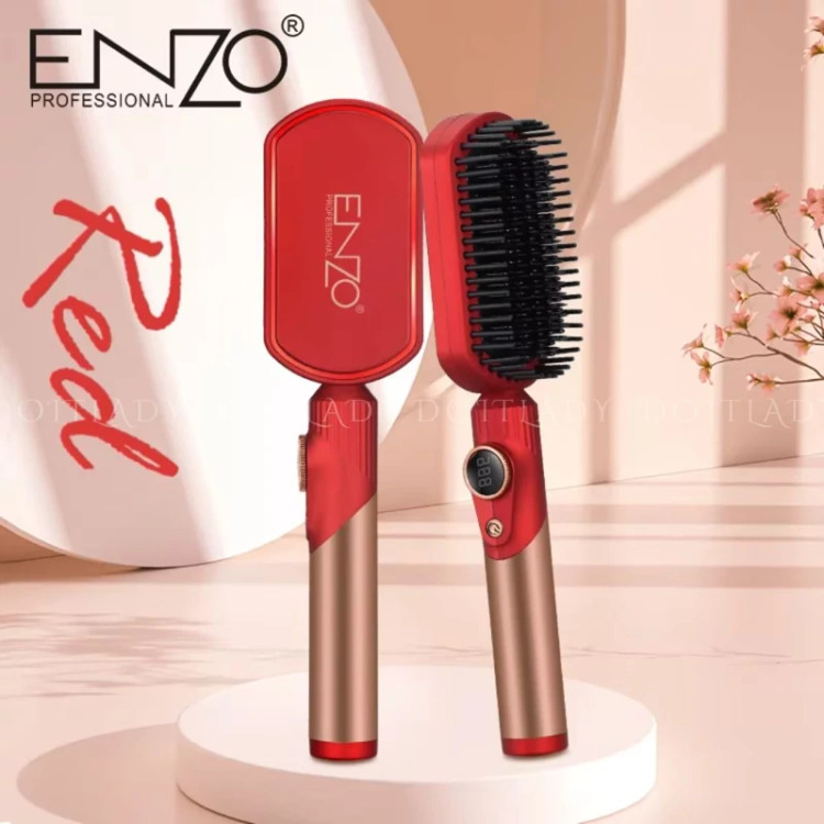 برس حرارتی حرفهای انزو (ENZO Professional) مدل EN-4002 Red ENZO Keratin Nano Ions Hair Stra(اورجینال)