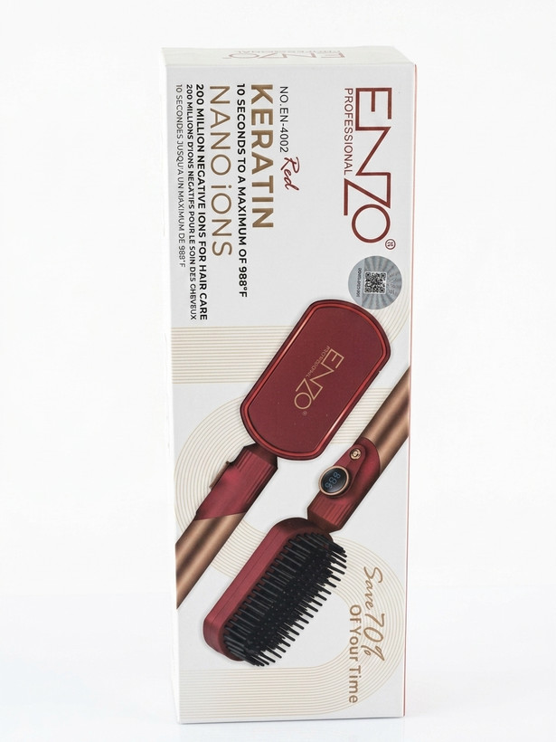 برس حرارتی حرفهای انزو (ENZO Professional) مدل EN-4002 Red ENZO Keratin Nano Ions Hair Stra(اورجینال)