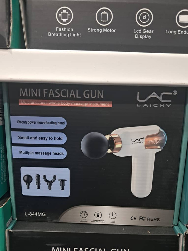 ماساژور تفنگی لایچی مدل L-844MG مینی مجهز به نمایشگر LCD رنگ سفید رزگلد