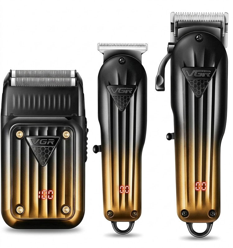 ست اصلاح ۳ در ۱ حرفهای ویجیآر (VGR) مدل V-644 - مجموعه کامل شارژی لوکس