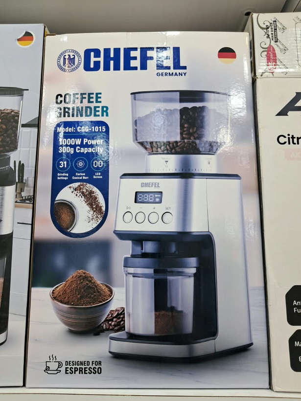 آسیاب قهوه شفیل مدل CGG-1015 ظرفیت ۳۰۰ گرم رنگ نقره ای