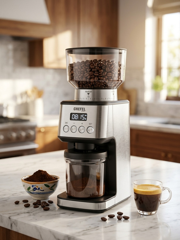 آسیاب قهوه شفیل مدل CGG-1015 ظرفیت ۳۰۰ گرم رنگ نقره ای