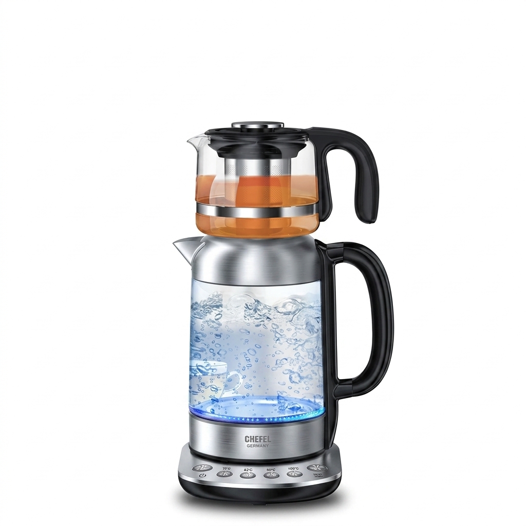 چای ساز روهمی شفیل مدل CTM-610 ظرفیت ۱.۷ لیتر رنگ پیرکس استیل