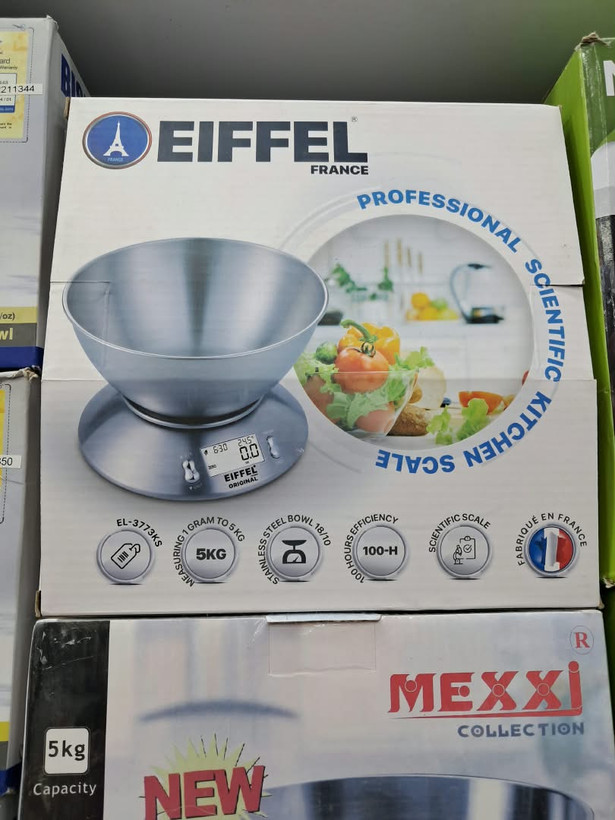 ترازو آشپزخانه دیجیتال ایفل مدل EL-3773KS ظرفیت ۵ کیلوگرم کاسهدار استیل رنگ نقره