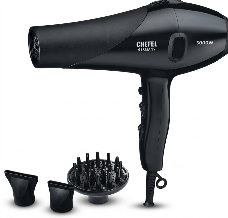سشوار حرفهای شفیل مدل CGH-410 موتور AC قدرت ۳۰۰۰ وات رنگ مشکی