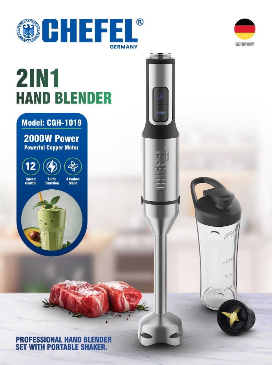 گوشت‌کوب برقی ۲ کاره شفیل مدل CGH-1019 قدرت ۲۰۰۰ وات با شیکر همراه
