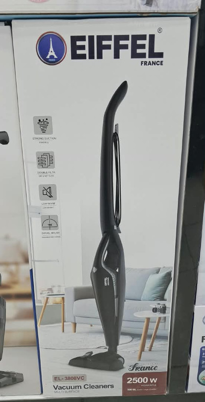 جارو برقی عصایی ایفل مدل EL-3808VC توان 2500 وات مخزن 500 میلی لیتری رنگ مشکی