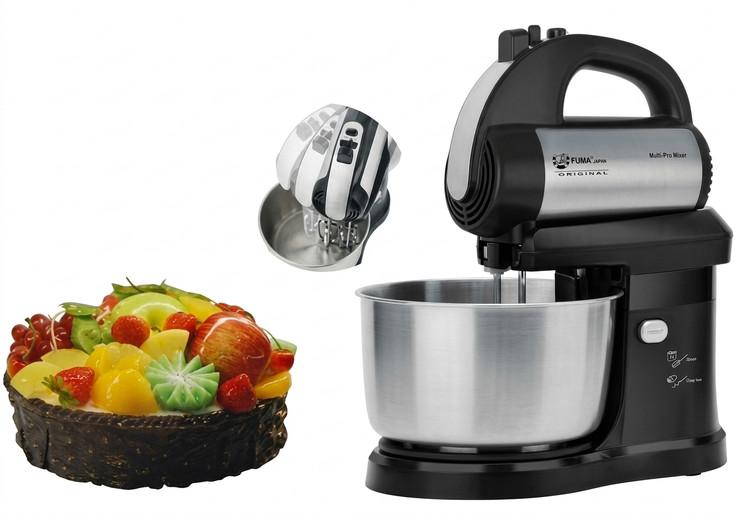 همزن کاسهدار فوما ژاپن مدل FU-1993 کاسه استیل ۳.۵ لیتر مشکی