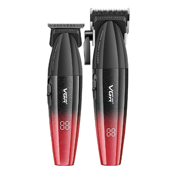 ست دو عددی ماشین اصلاح حرفه‌ای وی‌جی‌آر (VGR) مدل V-640.S2 - پکیج کامل آرایشگاهی (Barber Combo(اورجینال)