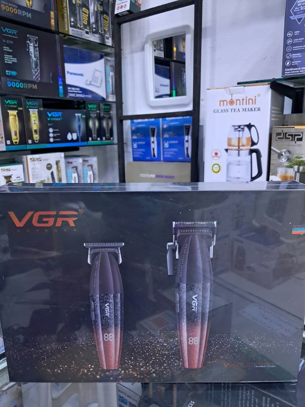 ست دو عددی ماشین اصلاح حرفهای ویجیآر (VGR) مدل V-640.S2 - پکیج کامل آرایشگاهی (Barber Combo(اورجینال)