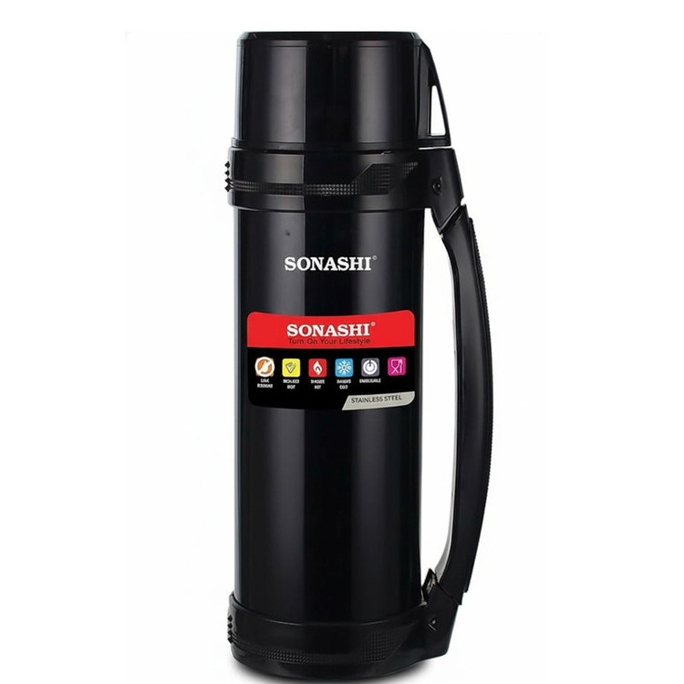 فلاسک دوجداره سوناشی مدل SVF-1800 ظرفیت ۱/۸ لیتر رنگ مشکی